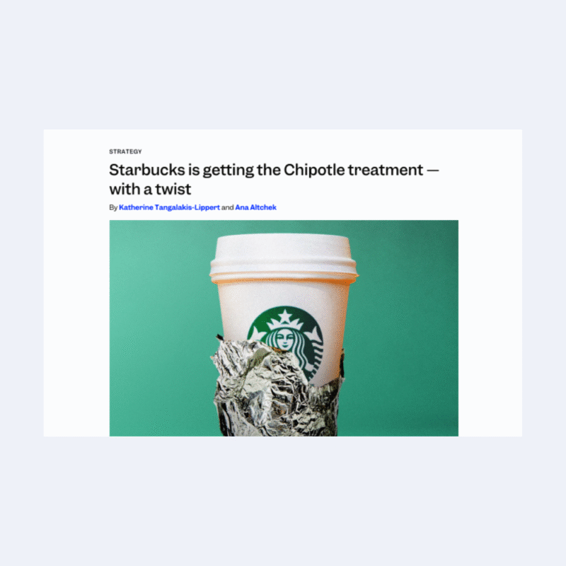 Starbucks is getting the Chipotle treatment — with a twist